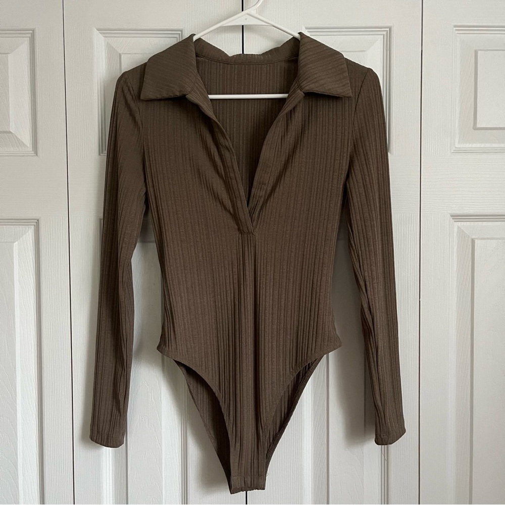 Brown Long-Sleeve Bodysuit
